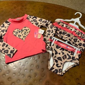 Toddler Girls Cool 2T 3T Swim Rashguard Bikini